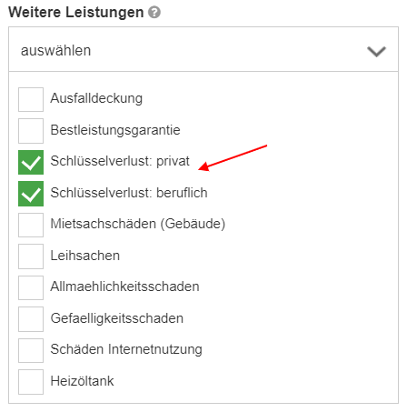 Versicherung Schlüssel